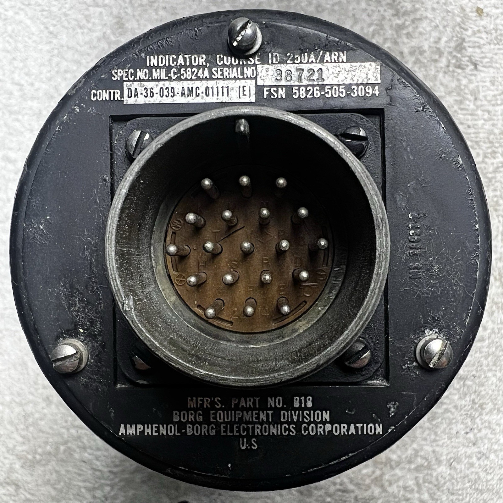 Borg Aircraft Course Indicator ID250A/ARN 5826-505-3094