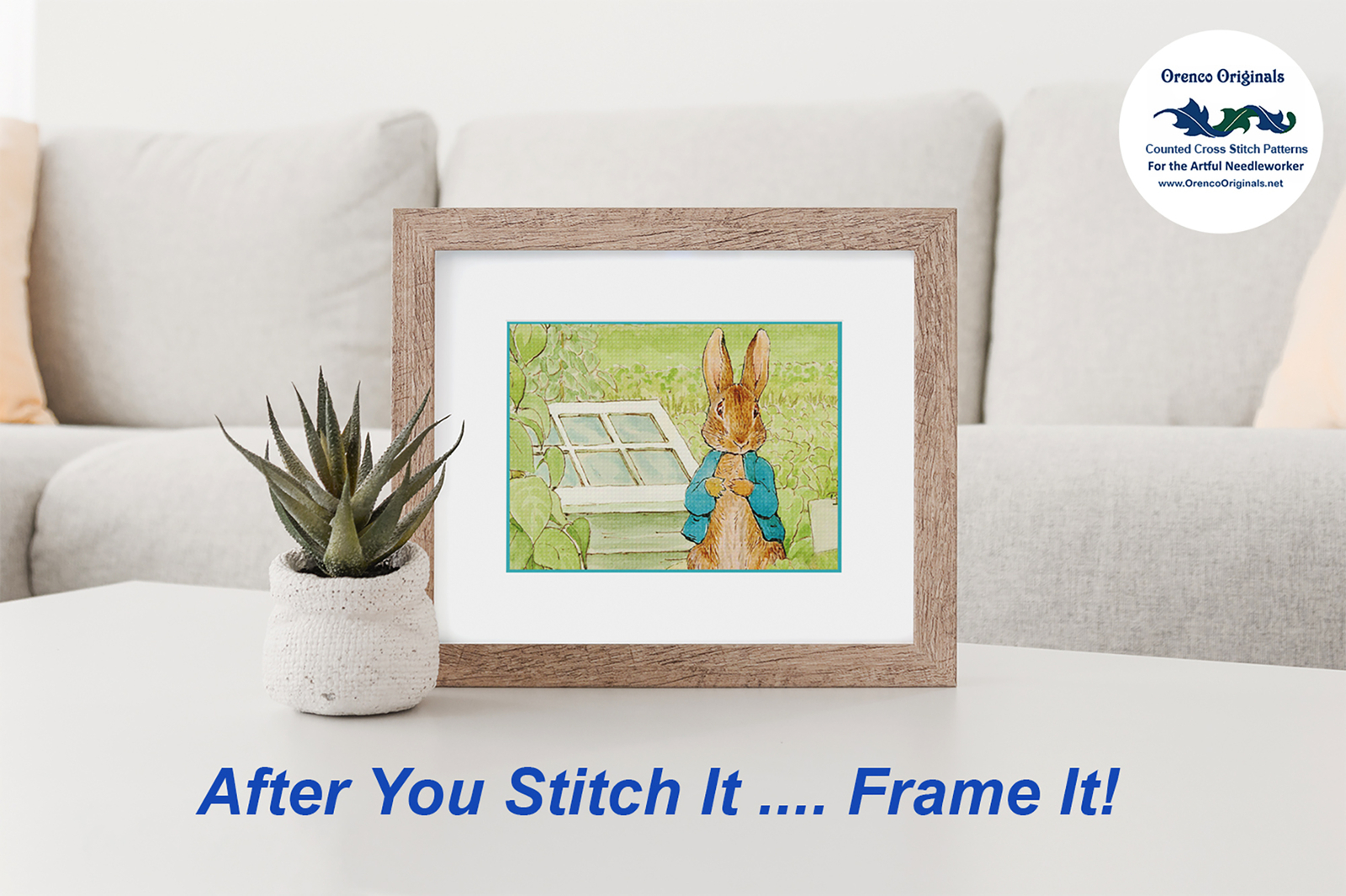 Beatrix Potter Peter Rabbit Hiding Counted Cross Stitch Chart Pattern
