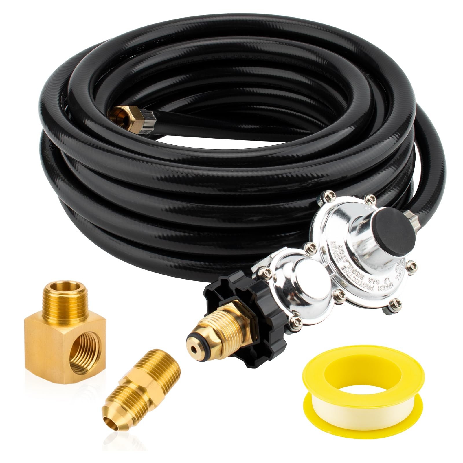 24 Foot F273684 Propane Hose w/POL Regulator Compatible with Mr 24FT, Black