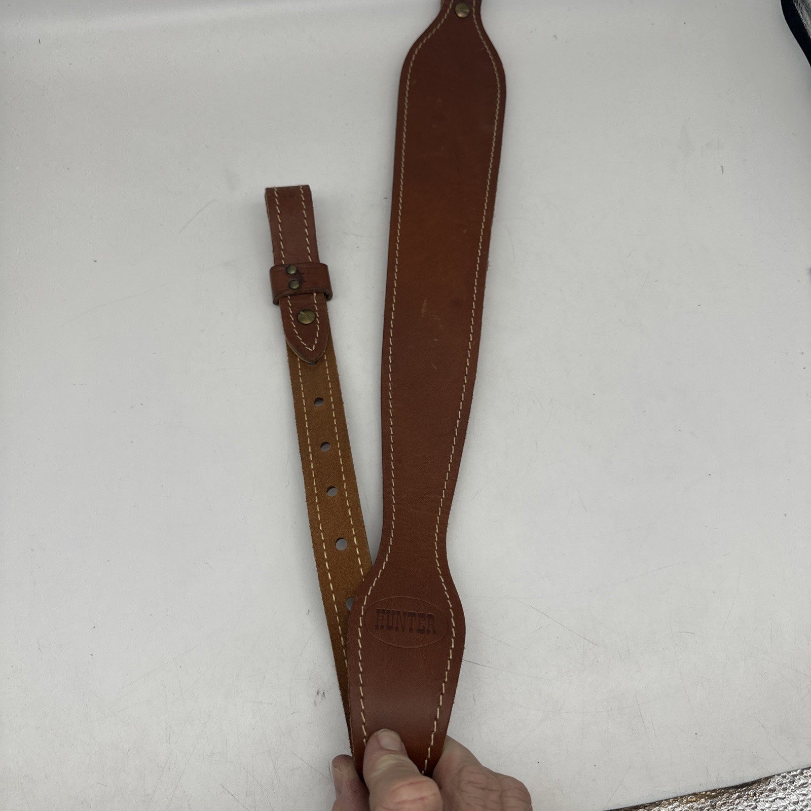 NEW HUNTER LEATHER COBRA Style RIFLE SLING  Smooth Finish Takes 1" Swivels