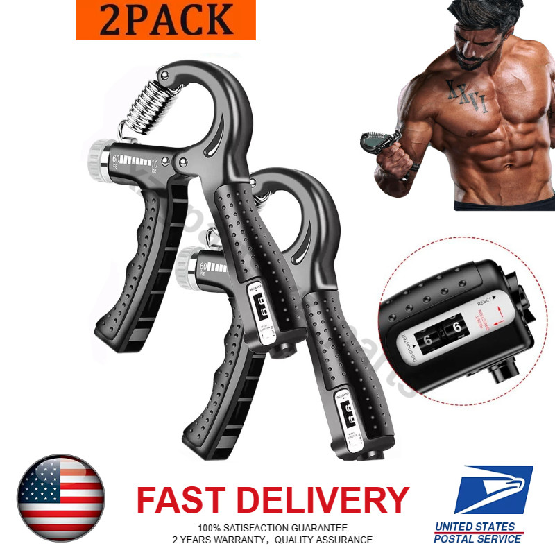 2Pack Hand Grip Strength Power Trainer Gripper Strengthener Adjustable Exerciser