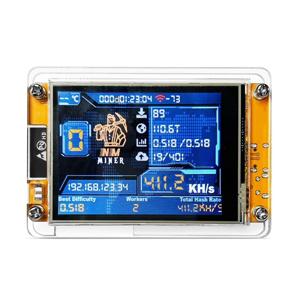 V2 411KH/S Hashrate ESP32 2.8 Inch  Display   Lottery Miner Bitcoin5887