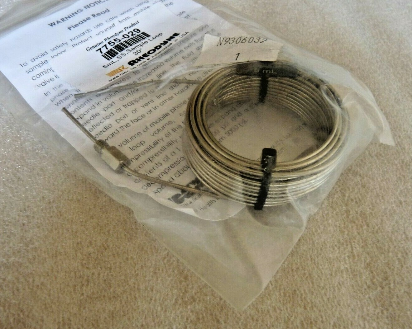 Rheodyne 7755-029 5mL Stainless Steel Sample Loop 35° for Injectors NEW