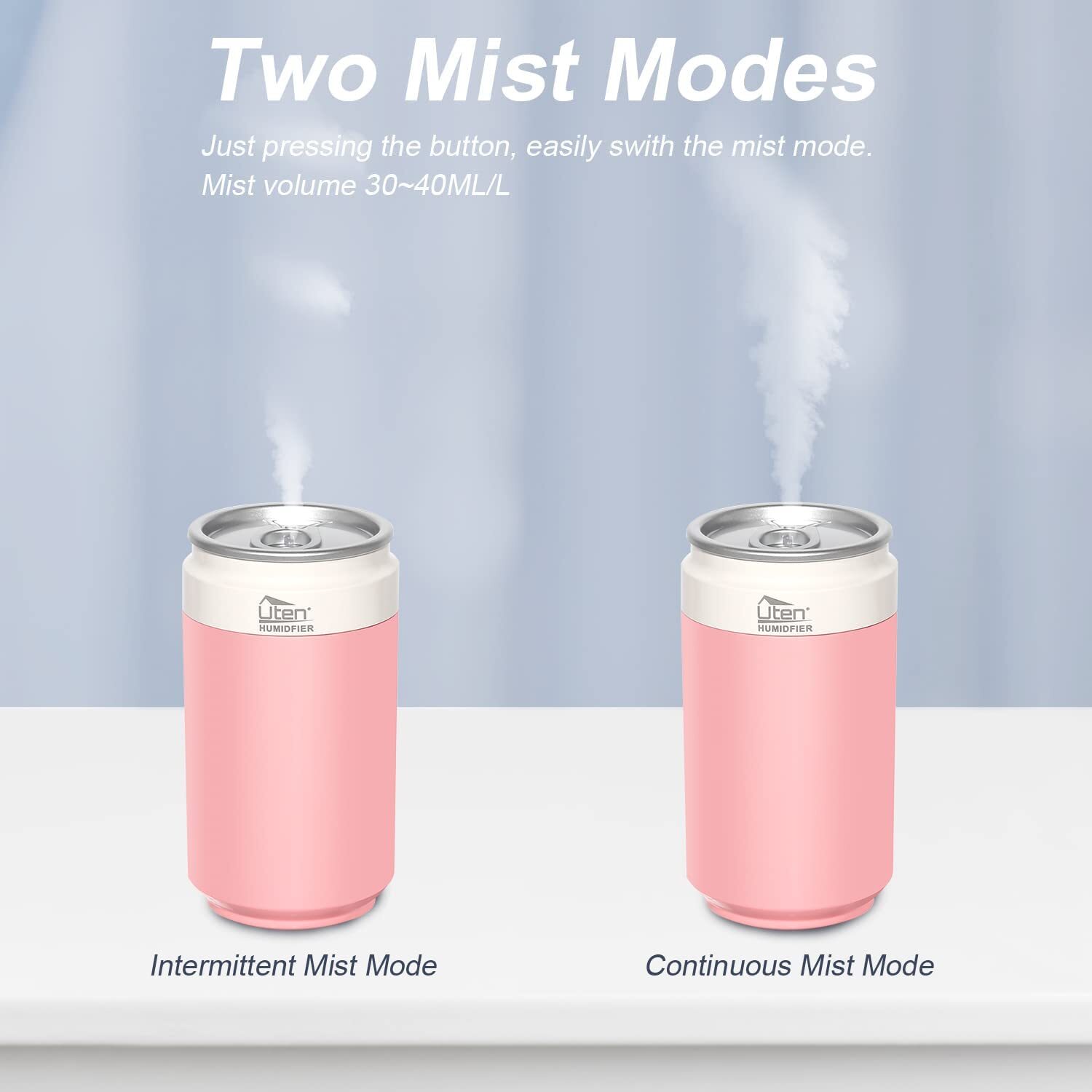 Coke Can Style Humidifier, 260ml Air Purifier & Cool Mist Diffuser, USB Powered