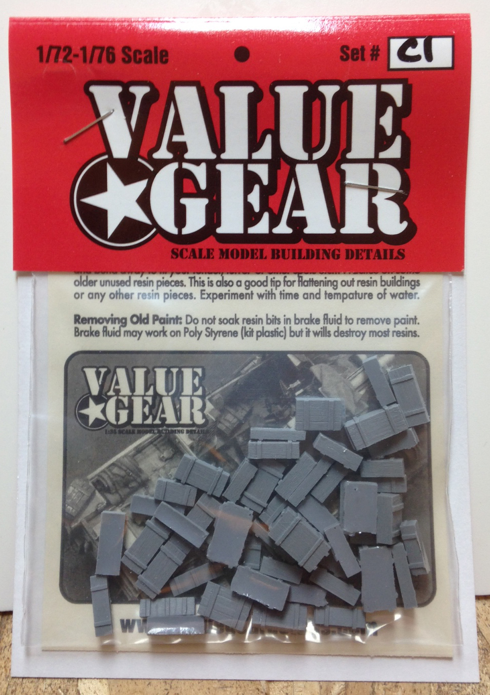 1/72 Scale Resin Wooden Crates Stowage Set #C1 - Value Gear Details