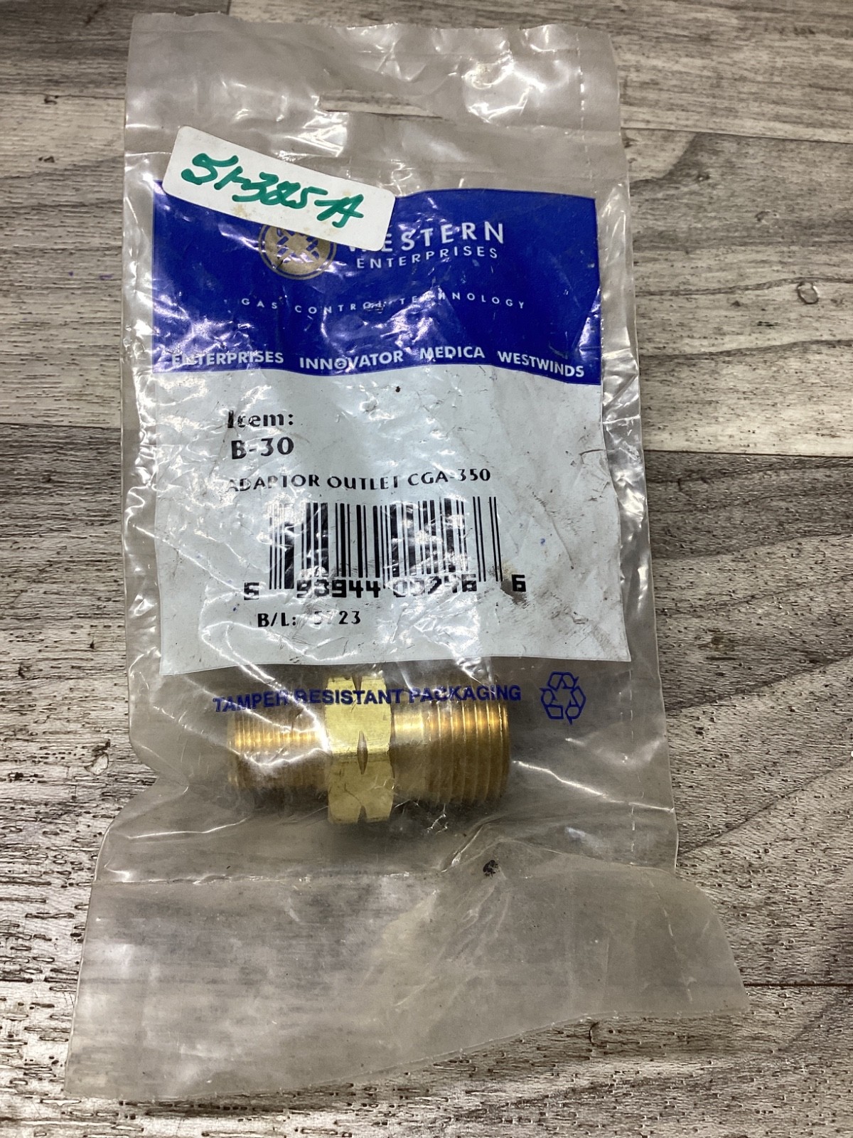 Western Enterprises B-30 Adapter Outlet CGA350 #102N31*SI