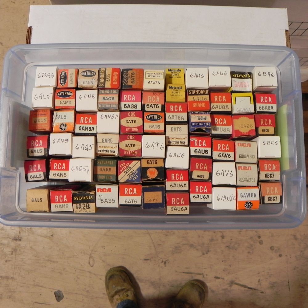 Various Tubes 16-67 Box of Vacuum Tubes Untested Lot of 67