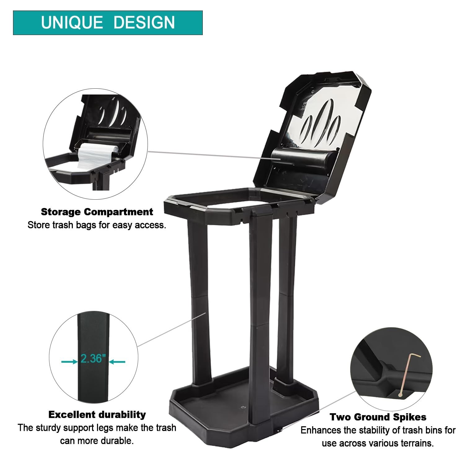 Trash containers adapted for use in vehicles, Collapsible Trash Can & Portabl...