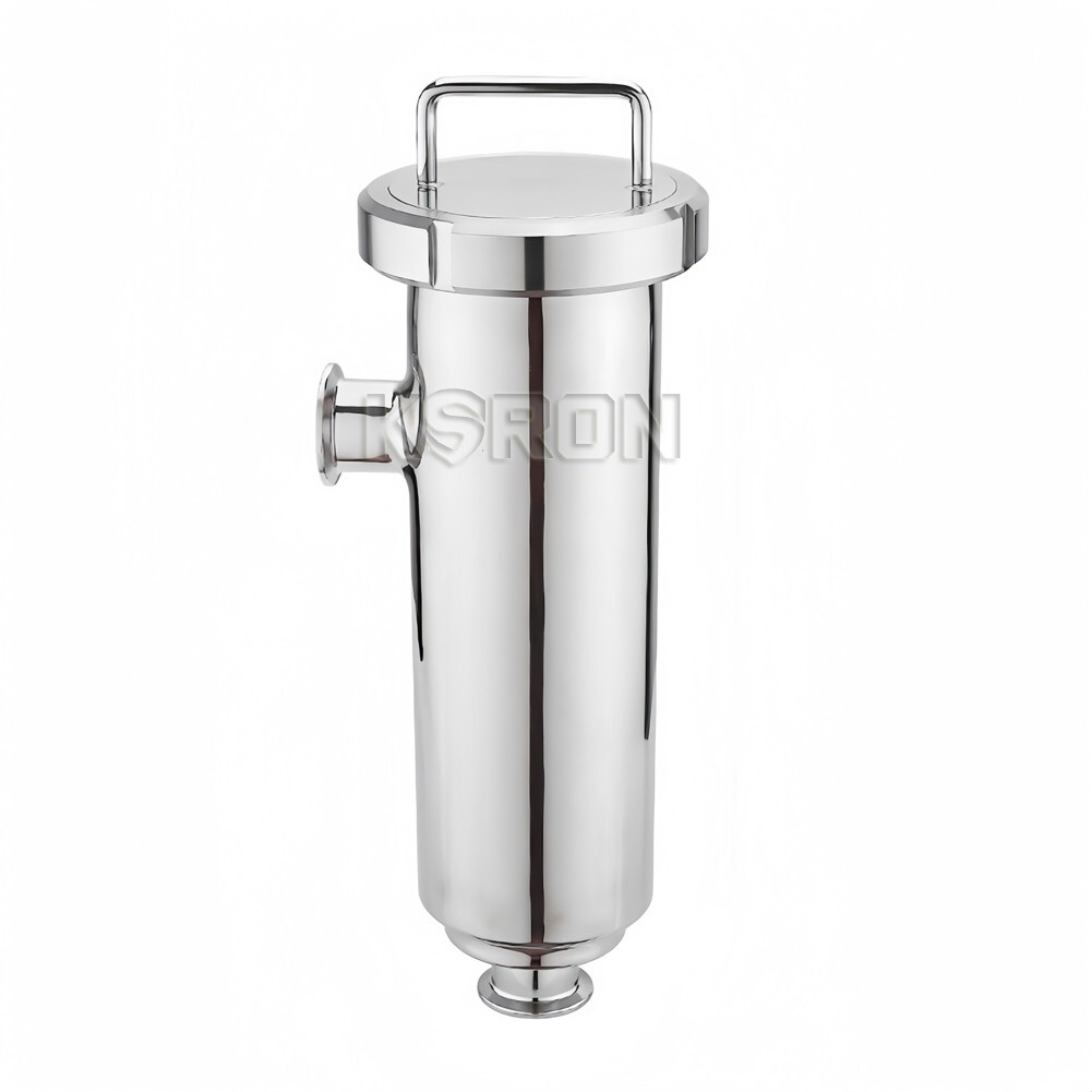 3'' Sanitary Angle Type Duplex Filter SS304 Clamp Pipe with 100 Mesh Screen