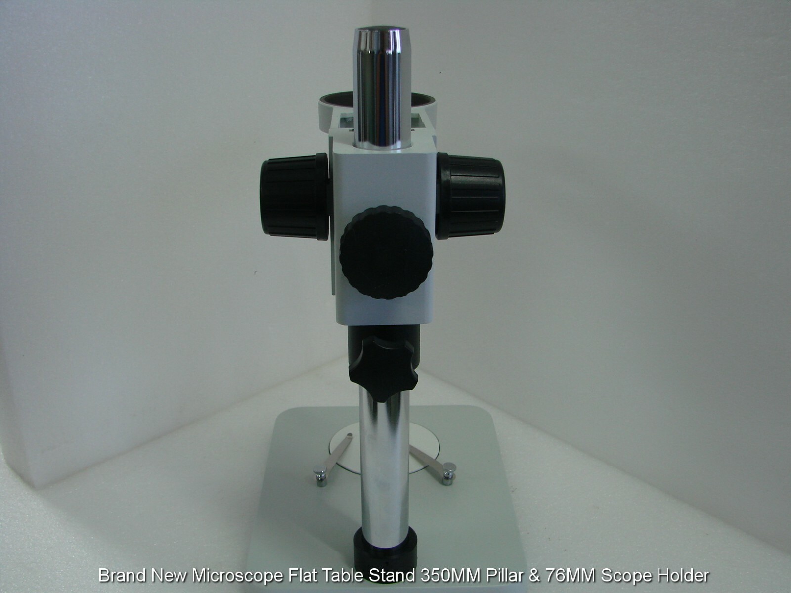 Brand New Microscope Flat Table Stand 350MM Pillar & 76MM Scope Holder