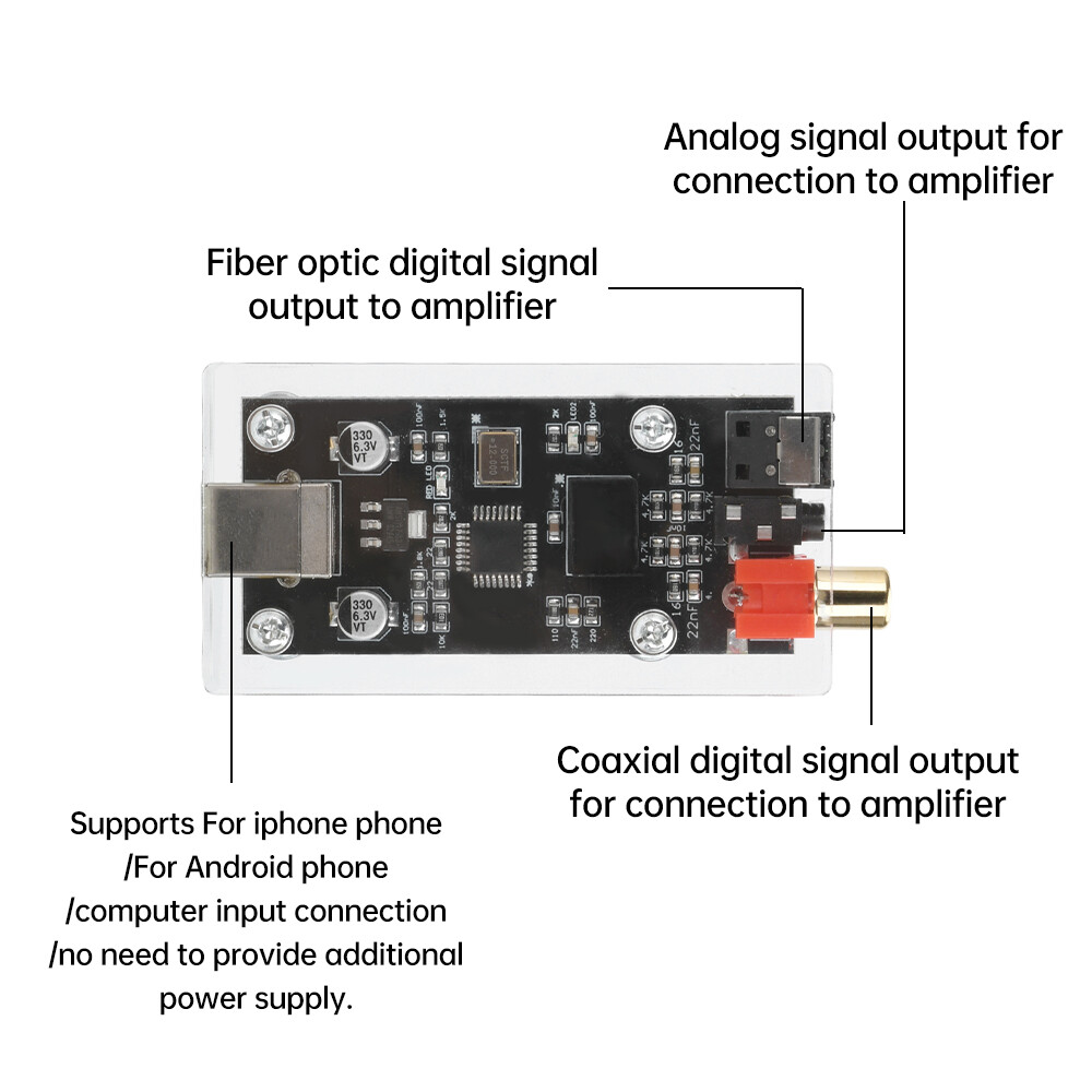 SPDIF to Fiber Coaxial Original Code Conversion Output Audio Decoder Sound Card