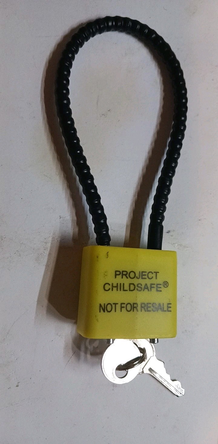 Project ChildSafe Cable Lock w Keys Safety Security Lock Black Yellow