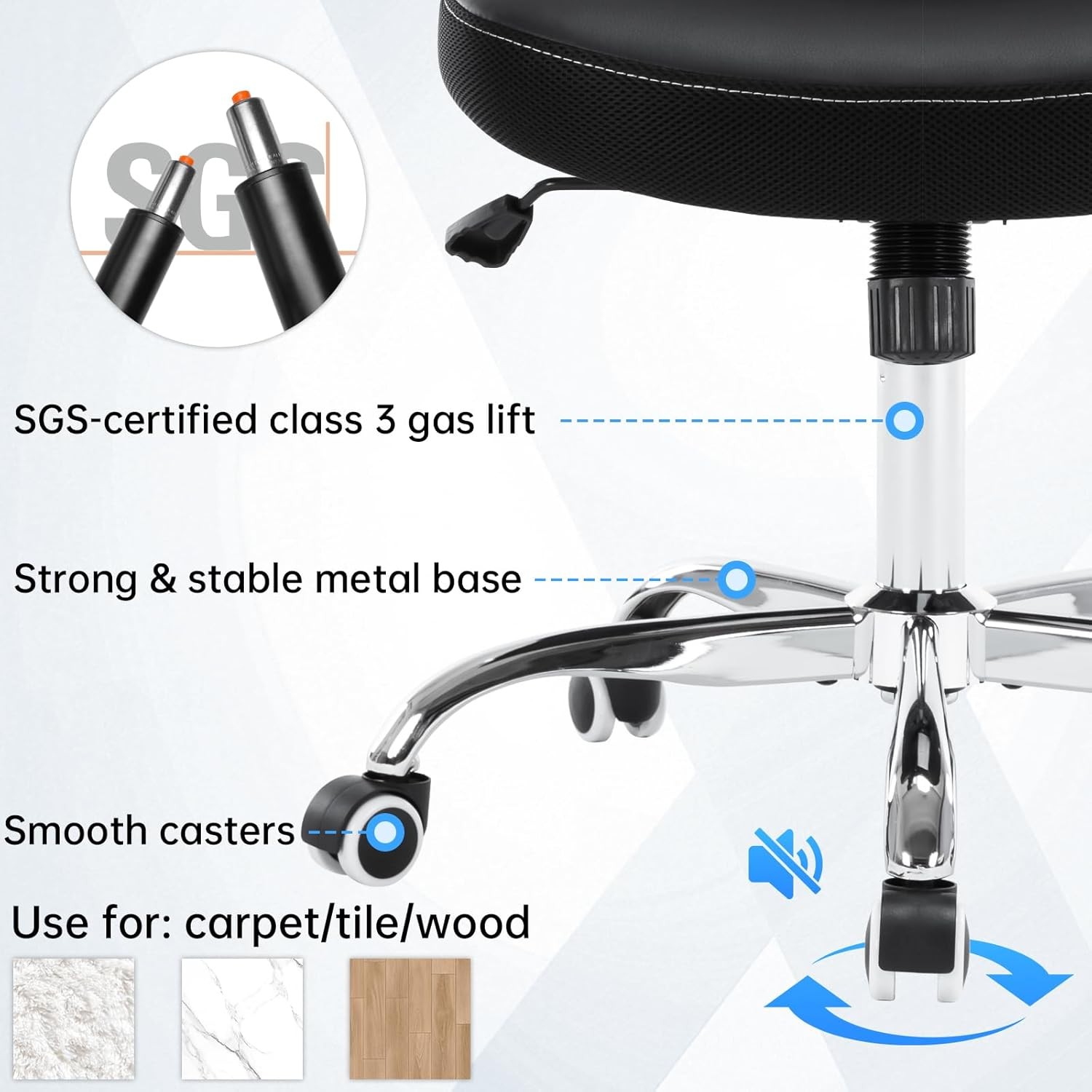 Ergonomic Office Chair Adjustable PU Leather Computer Chair W/ Lumbar