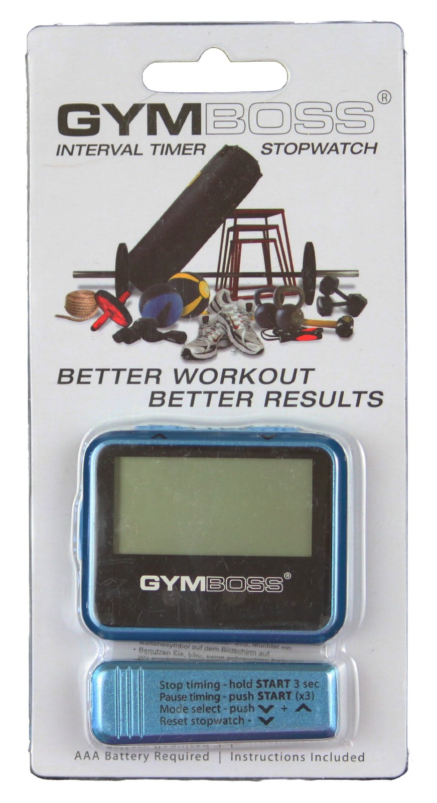 Gymboss Interval Timer and Stopwatch - Teal/Blue Metallic Gloss