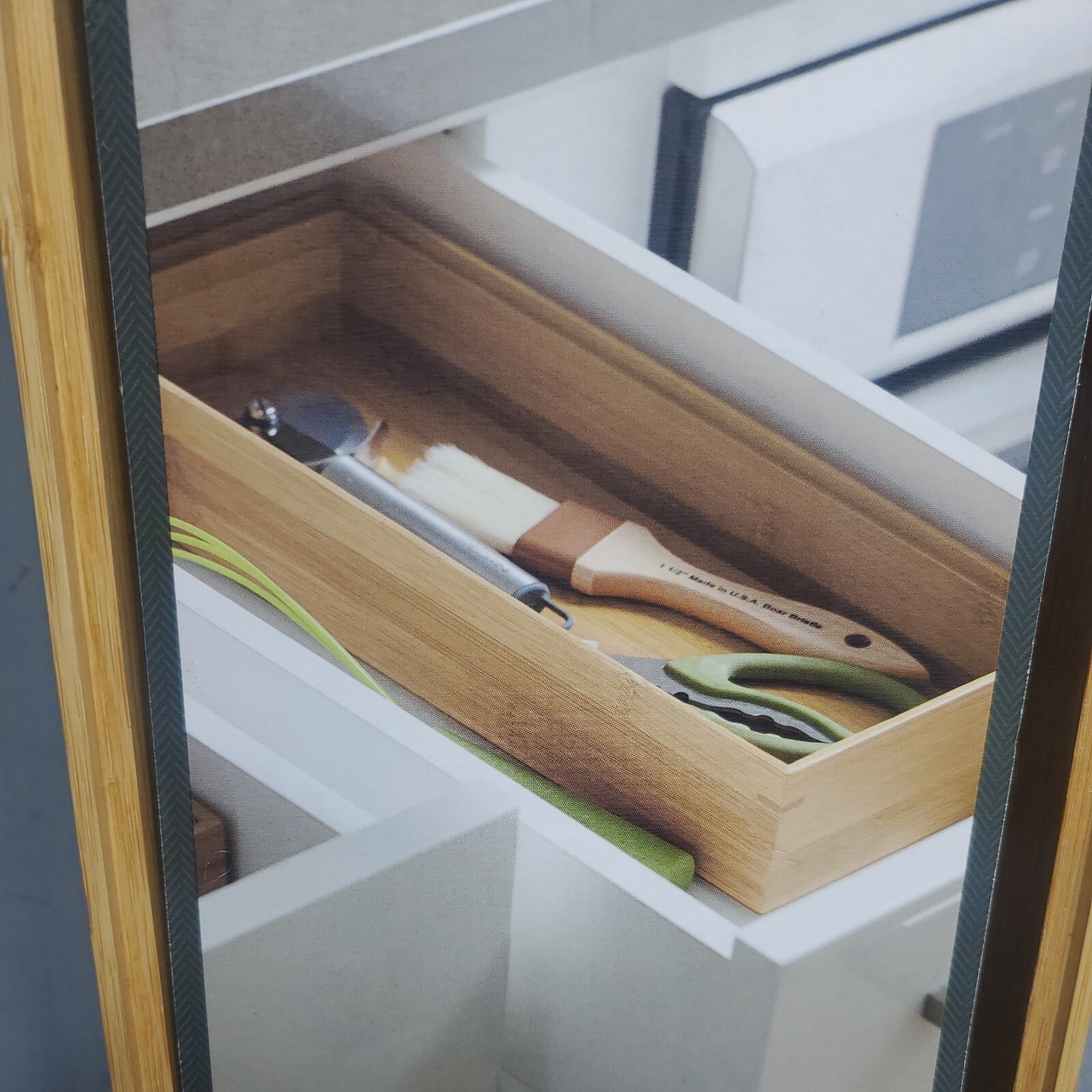 Bamboo Rectangular Drawer Organizer 6 x 15 x 2.5" New