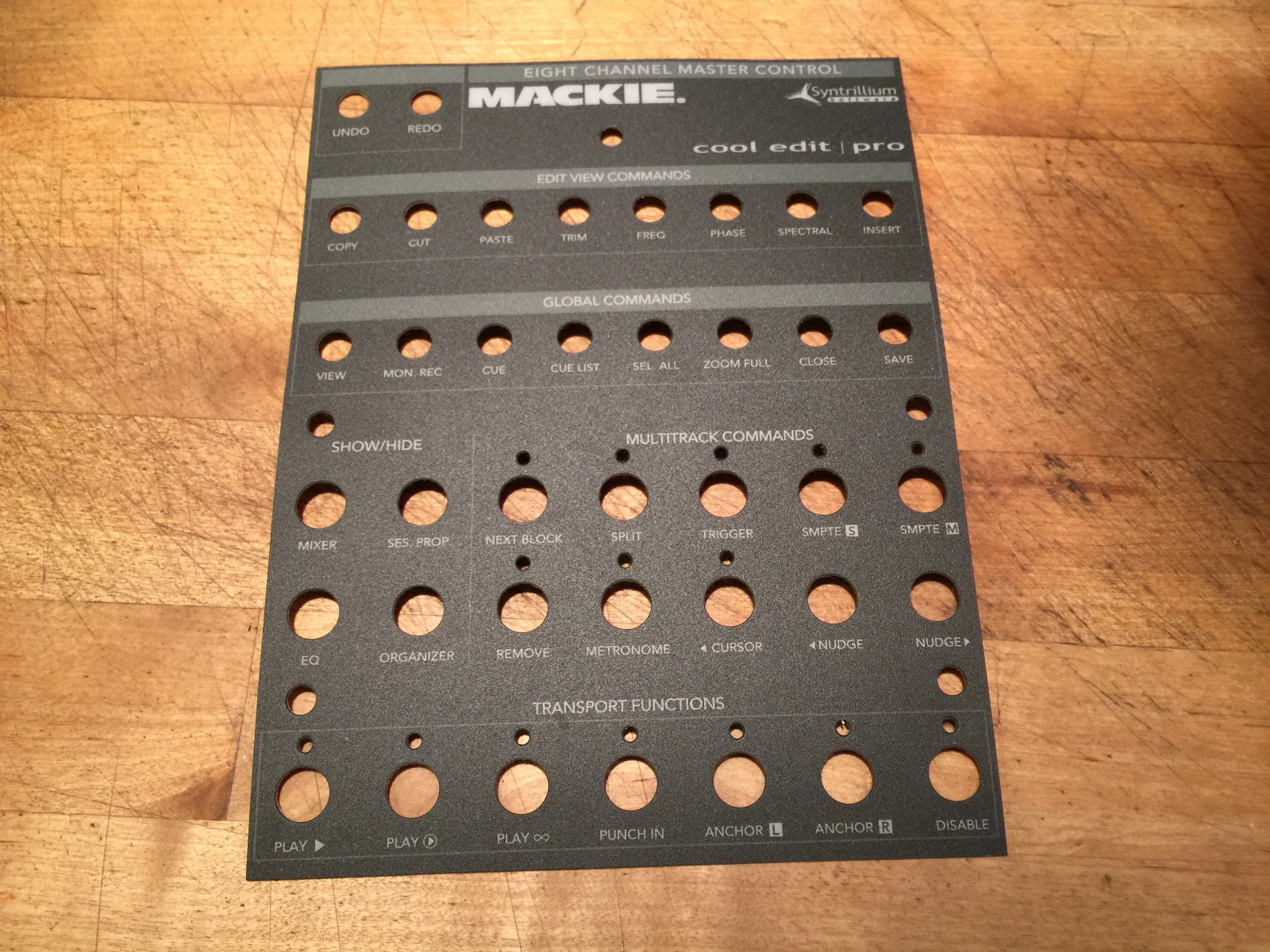 MACKIE CONTROL UNIVERSAL LEXAN OVERLAY SYNTRILLIUM COOL EDIT PRO- MAKE OFFER!