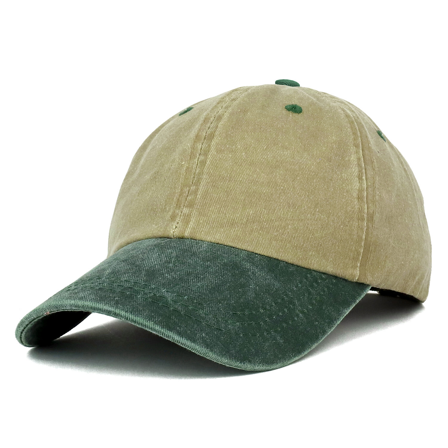 Oversize 2XL Pigment Dyed Two Tone Baseball Cap - FREE SHIP