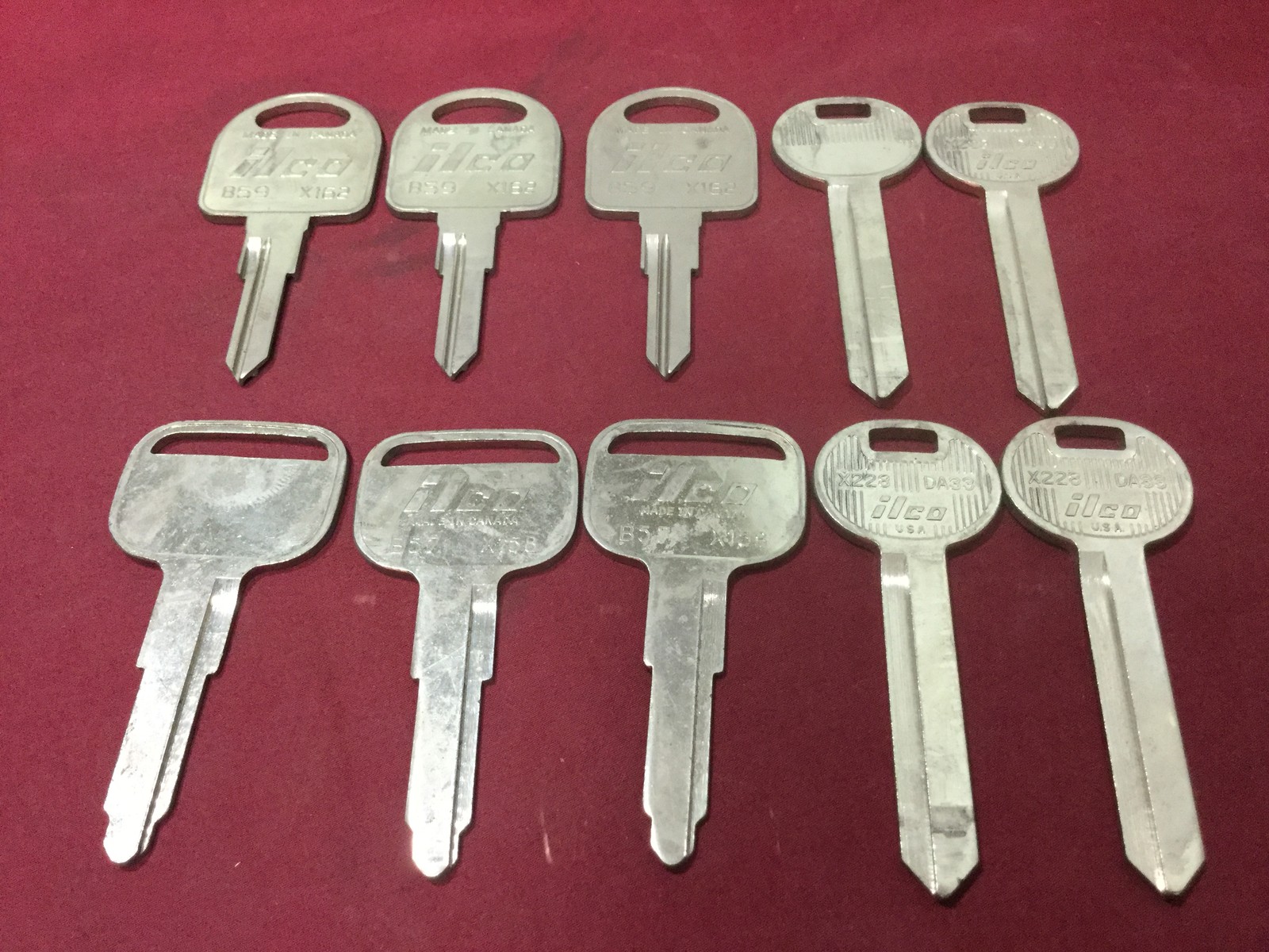 Automotive Key Blanks by Ilco B59, B57, DA33, Set of 10 - Locksmith