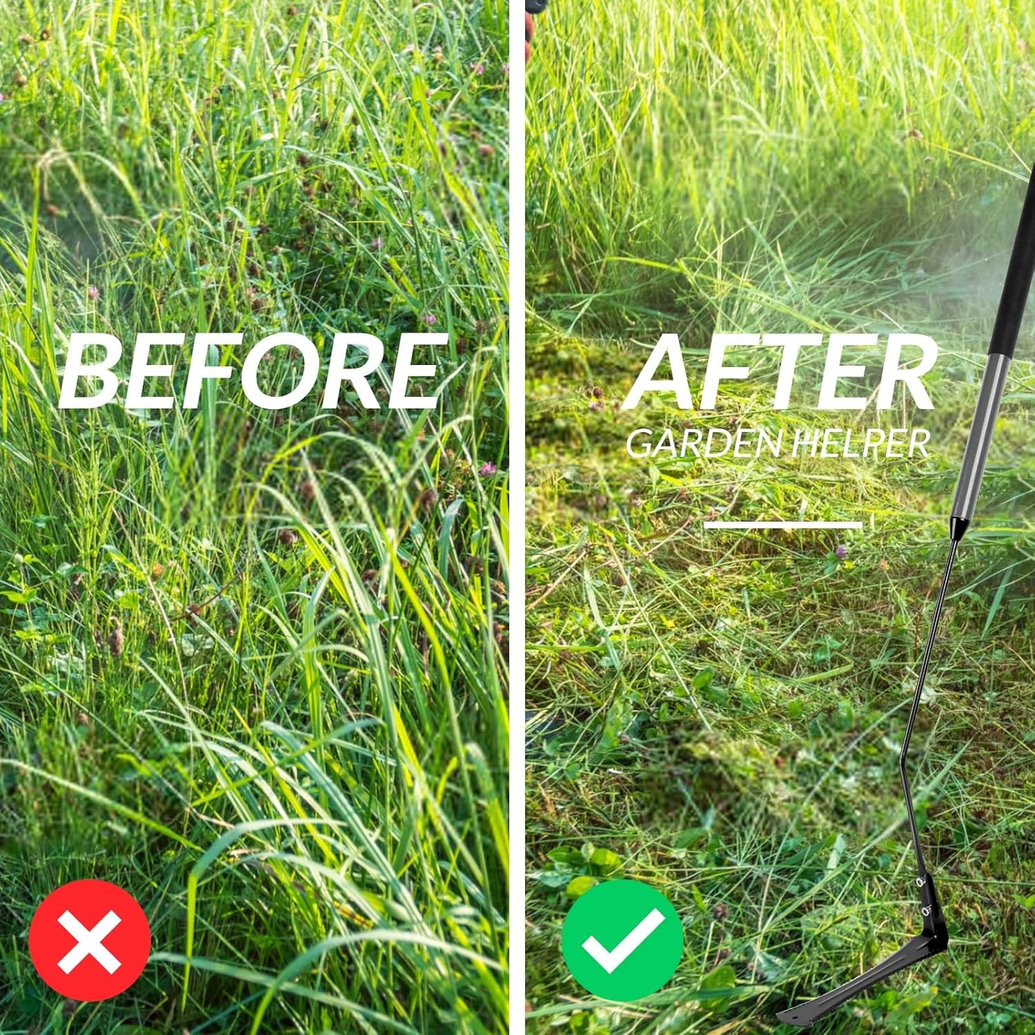 Walensee Grass Whip with Double-Edged Serrated Sharp Steel Blade Weed Grass...