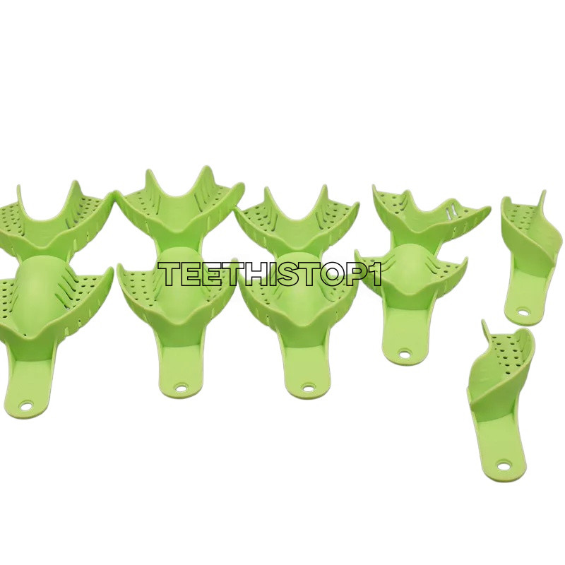 10 Pcs Autoclavable Dental Plastic Impression Trays Central Denture Disposable