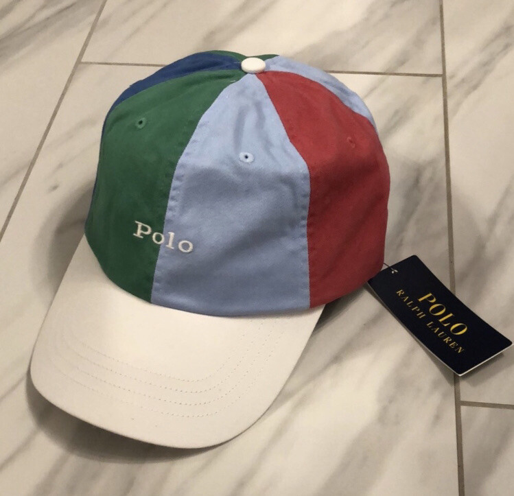 Polo Ralph Lauren Men’s Multicolor Colorblock Hat Cap Blue White Green Red New