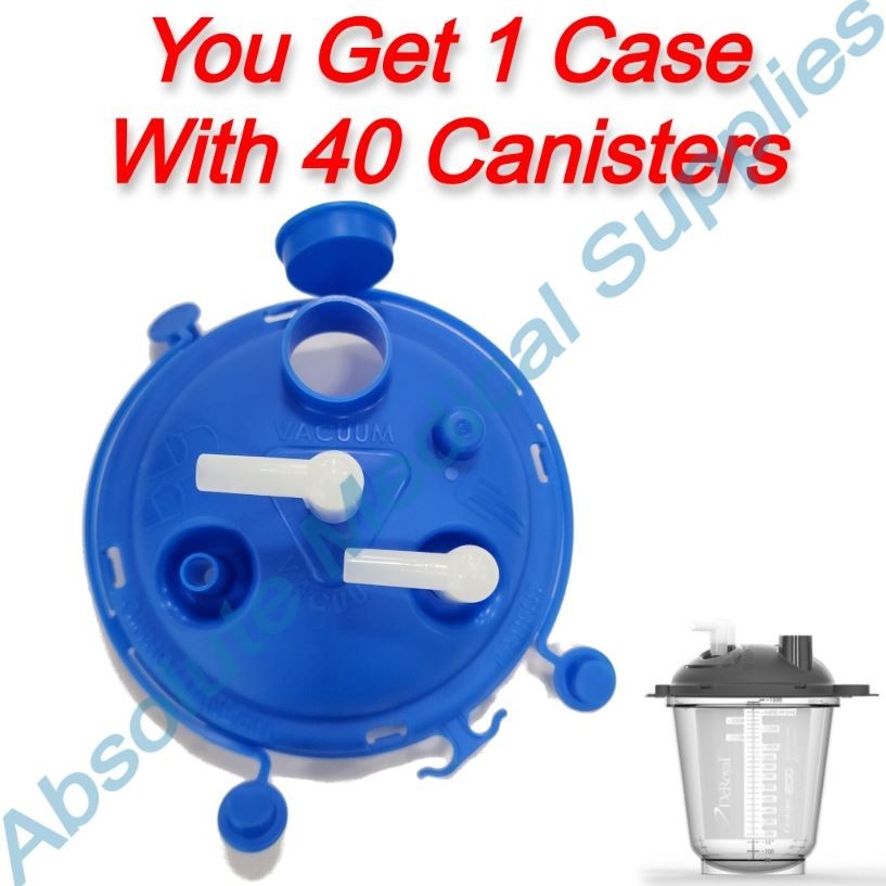 *40-Pieces* DeRoyal Crystaline ECO Rigid 1200cc 2 Elbows Canister System 71-8002