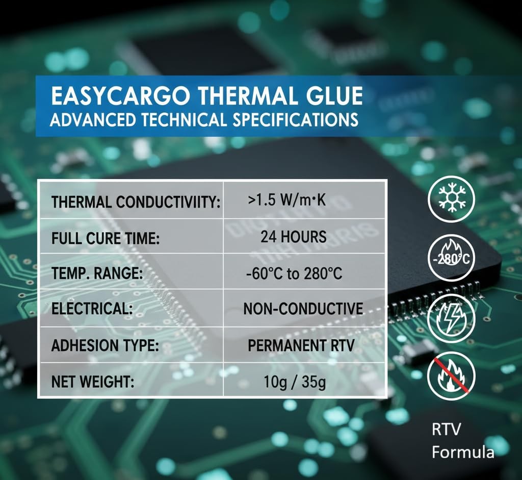 Easycargo 10g Thermal Glue, Silicone Conductive 1 pack, 1-pack