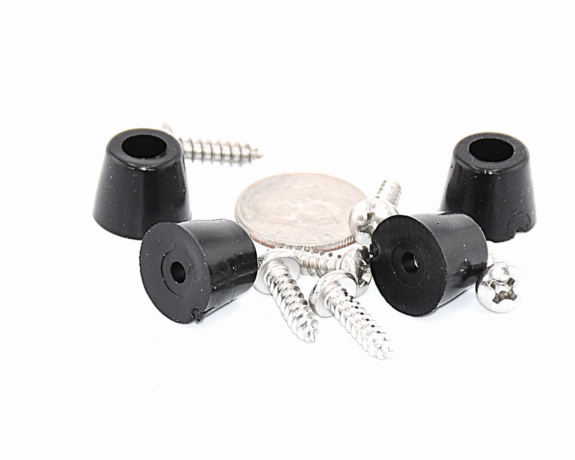 1/2" Diameter x 3/8" Tall TPR Rubber Bumpers Feet w Screws – MRO 12 Pack Shop