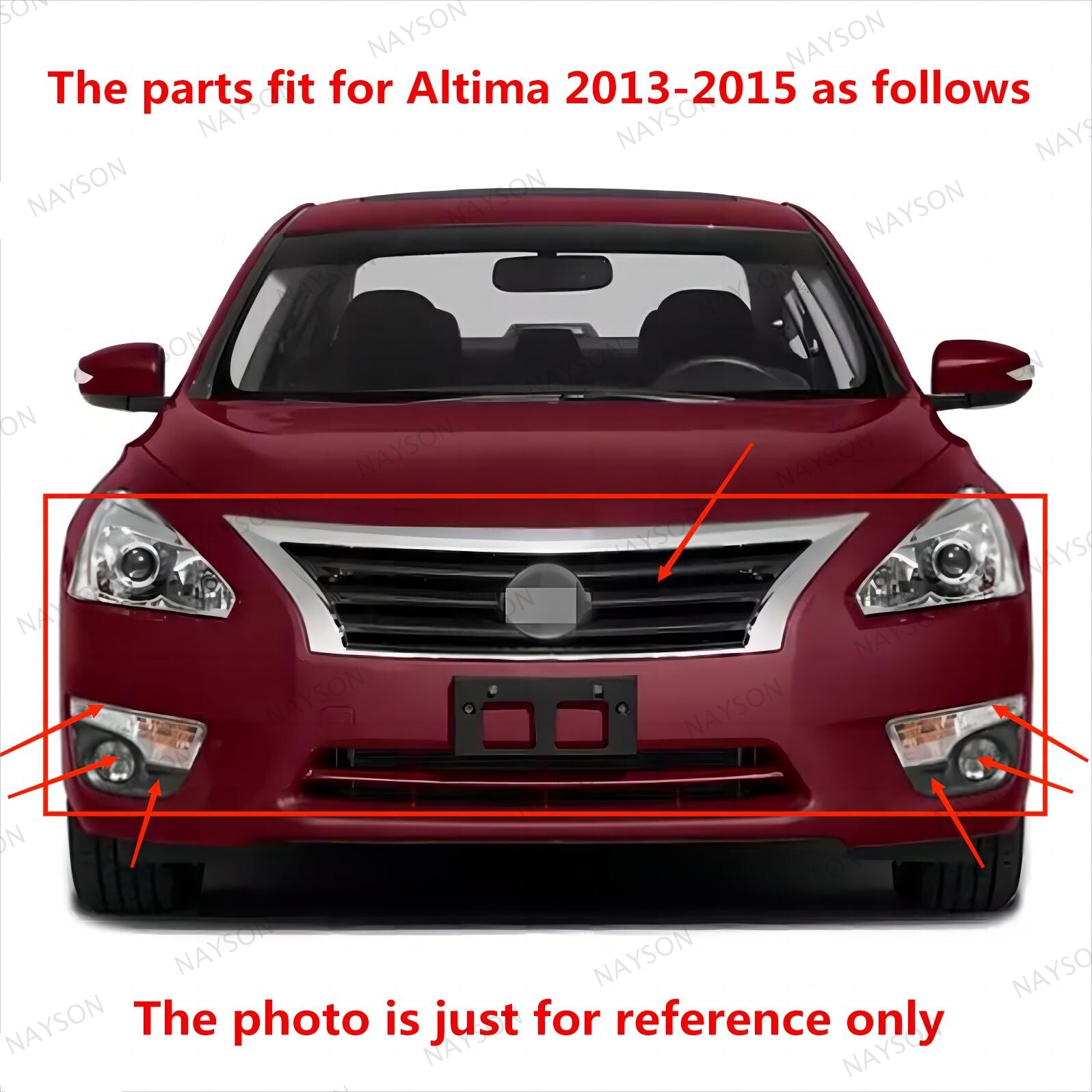 15PC For Altima 2013-2015 Front Grille Mesh Fog lights Bumper Retainer Brackets