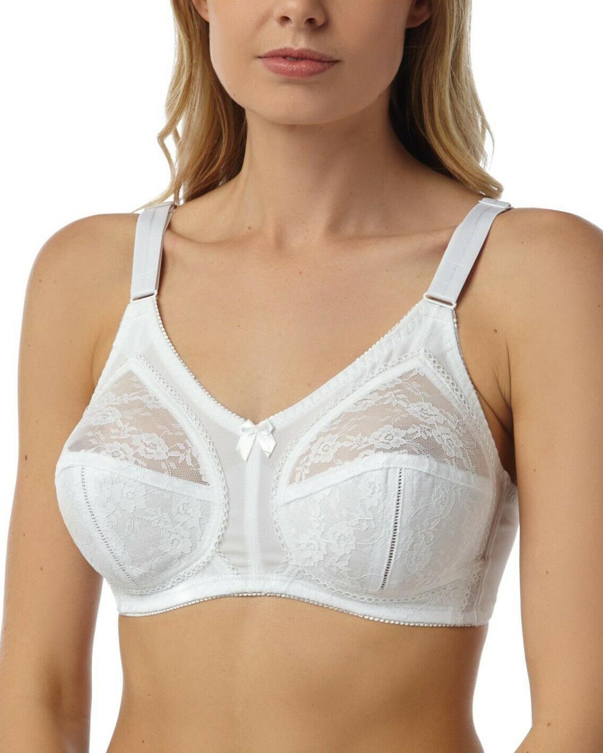 Marlon Firm Control Bra Non Wired Soft Cup Lace Bras BR580 White