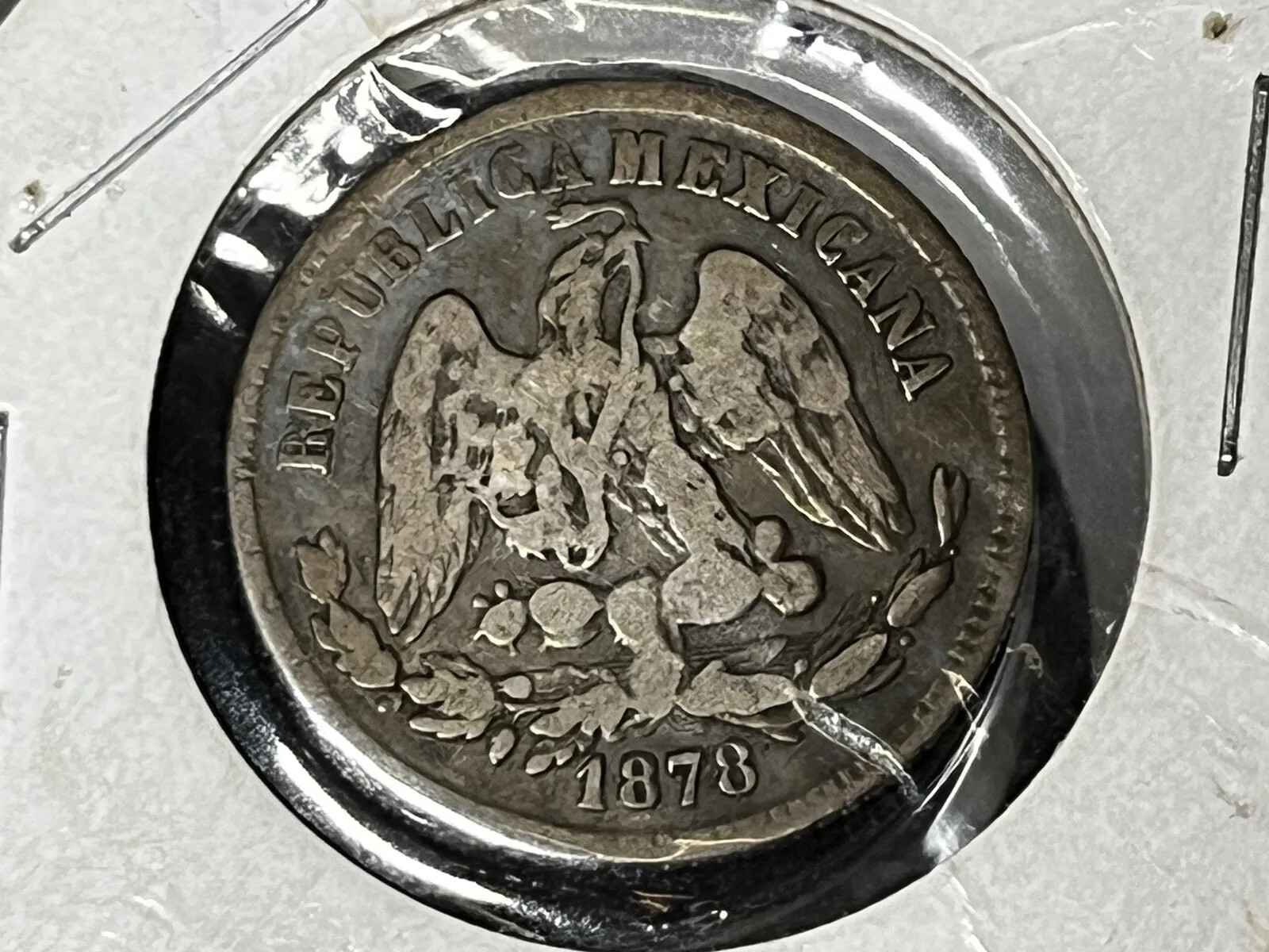 1878 Mexico Hermosillo 25 Centavo RARE DATE SILVER