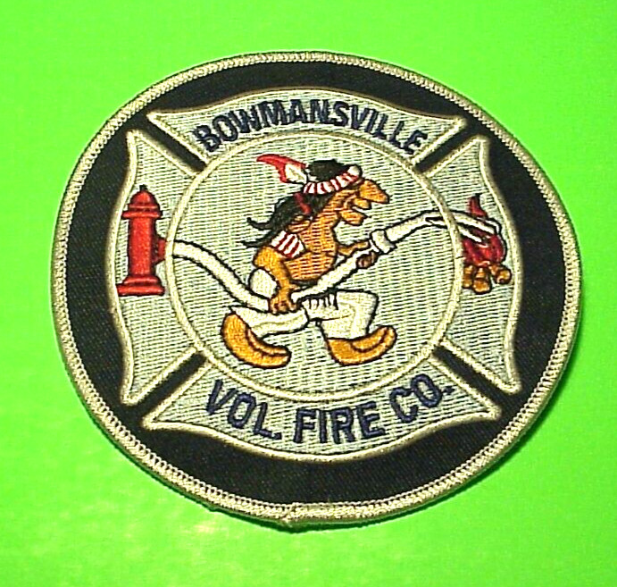 BOWMANSVILLE  NEW YORK  NY ( INDIAN PUTTING OUT FIRE ) 4 1/2"   FIRE DEPT  PATCH