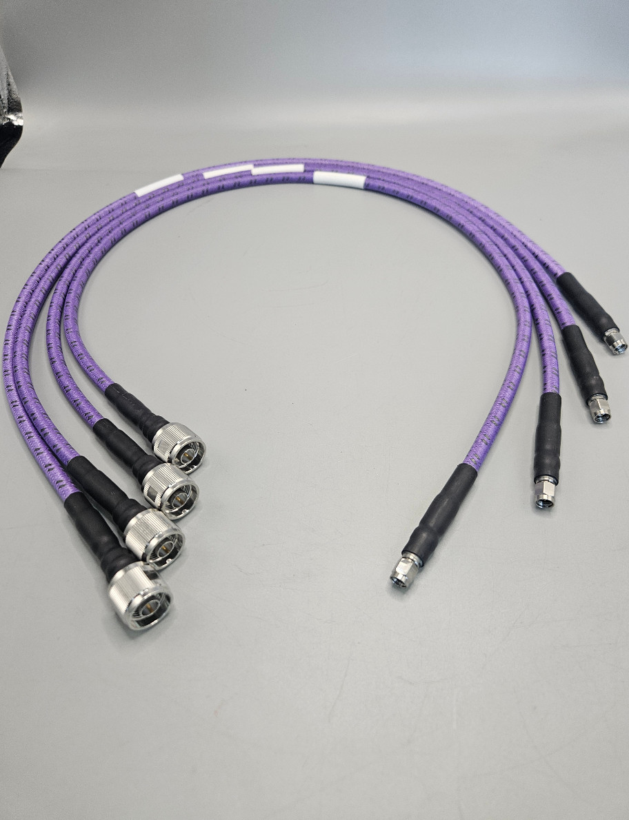 1PC 18GHz Phase Stable Low Loss N-Male to 3.5mm Male Braided VNA Cable Purple #W