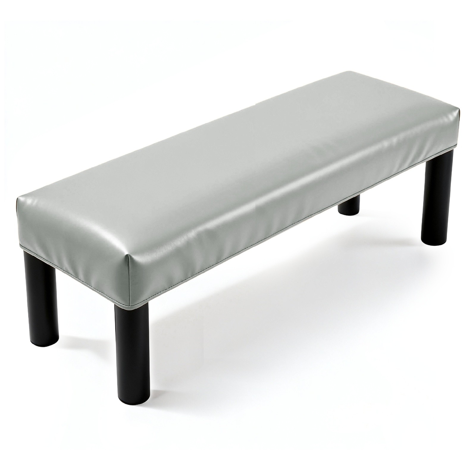 Stretch PU Waterproof Dining Bench Slipcover 31.5"-39.4", Light Gray