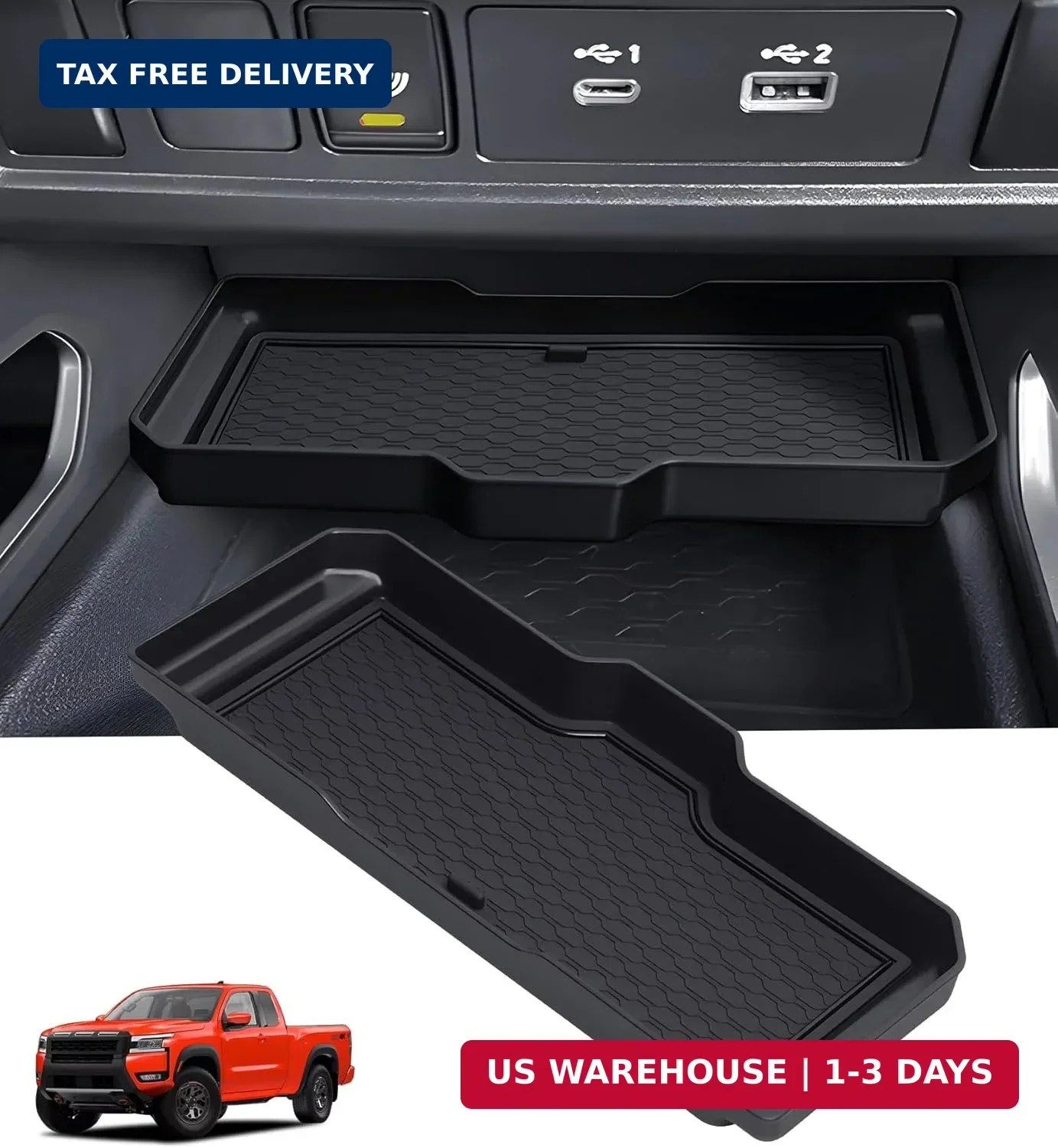Center Console Organizer Compatible with Nissan Frontier 2026 2025 2024 2023 202