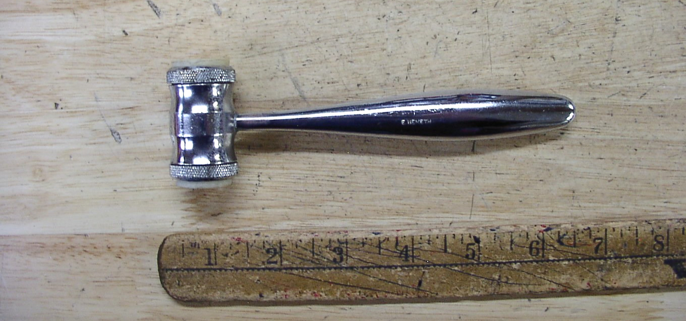 Unbr.  9.5oz. Stainless Steel Dental Hammer,6-1/16" W/ 13/16" & 7/8" Faces,XLINT