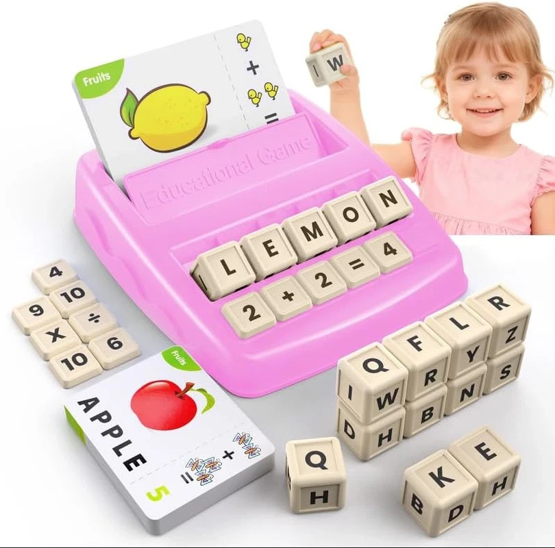 Educational Toys for Kids Ages 3-8, Matching Letter Spelling Game ABC Learning,