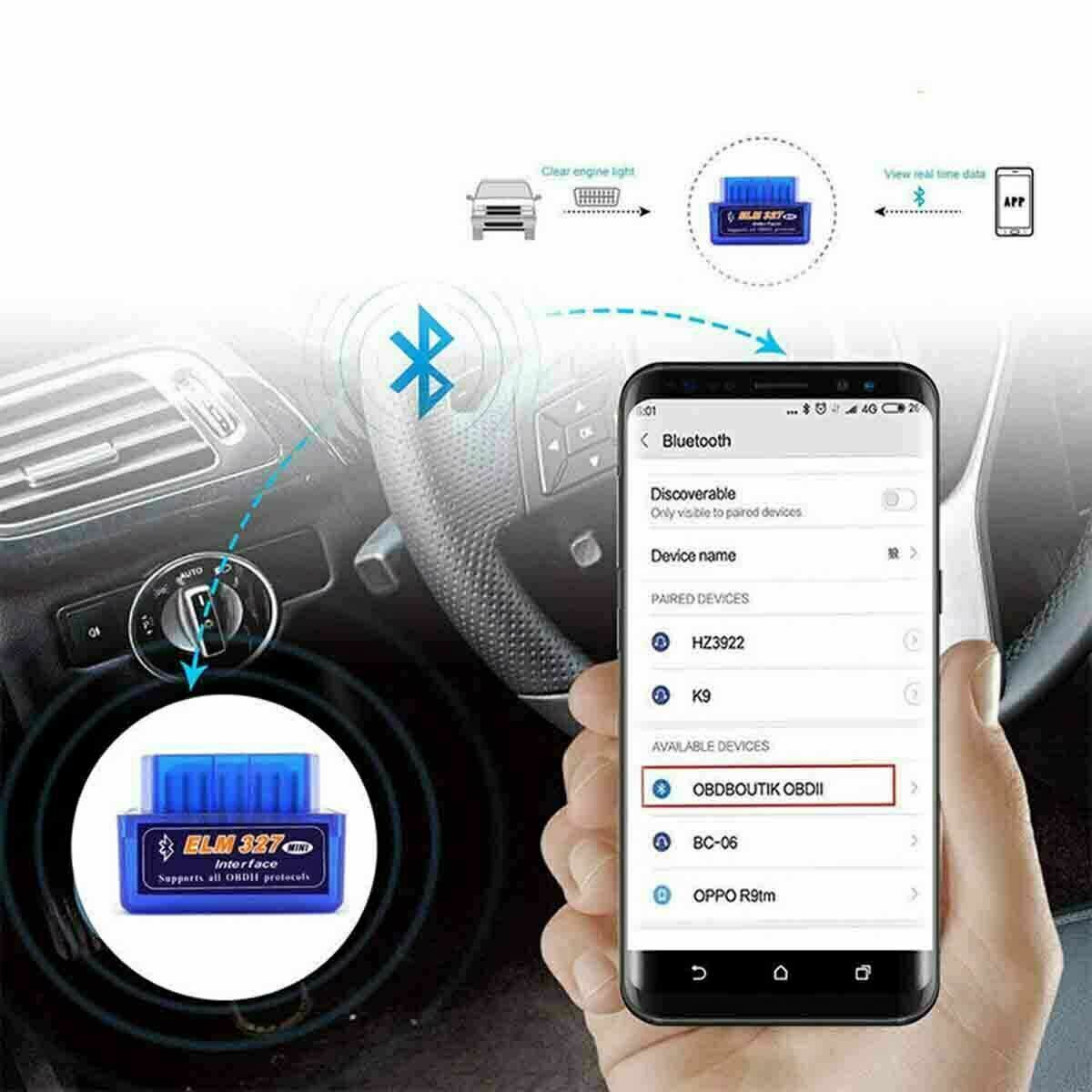 ELM327 V2.1 Bluetooth OBDII Scanner OBD2 Code Reader Auto Car Diagnostic Tool