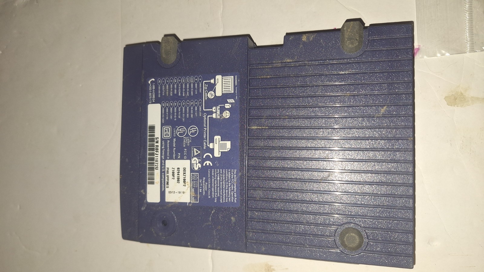 UNTESTED iOmega Zip 100 External Drive Disk Parralel Port