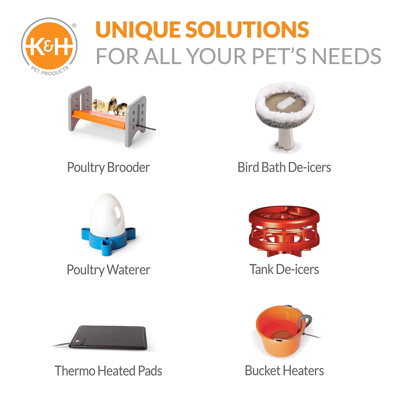 Thermo Chicken Brooder Safe Heat Lamp Alternative for Chicks Large Gray/Orange