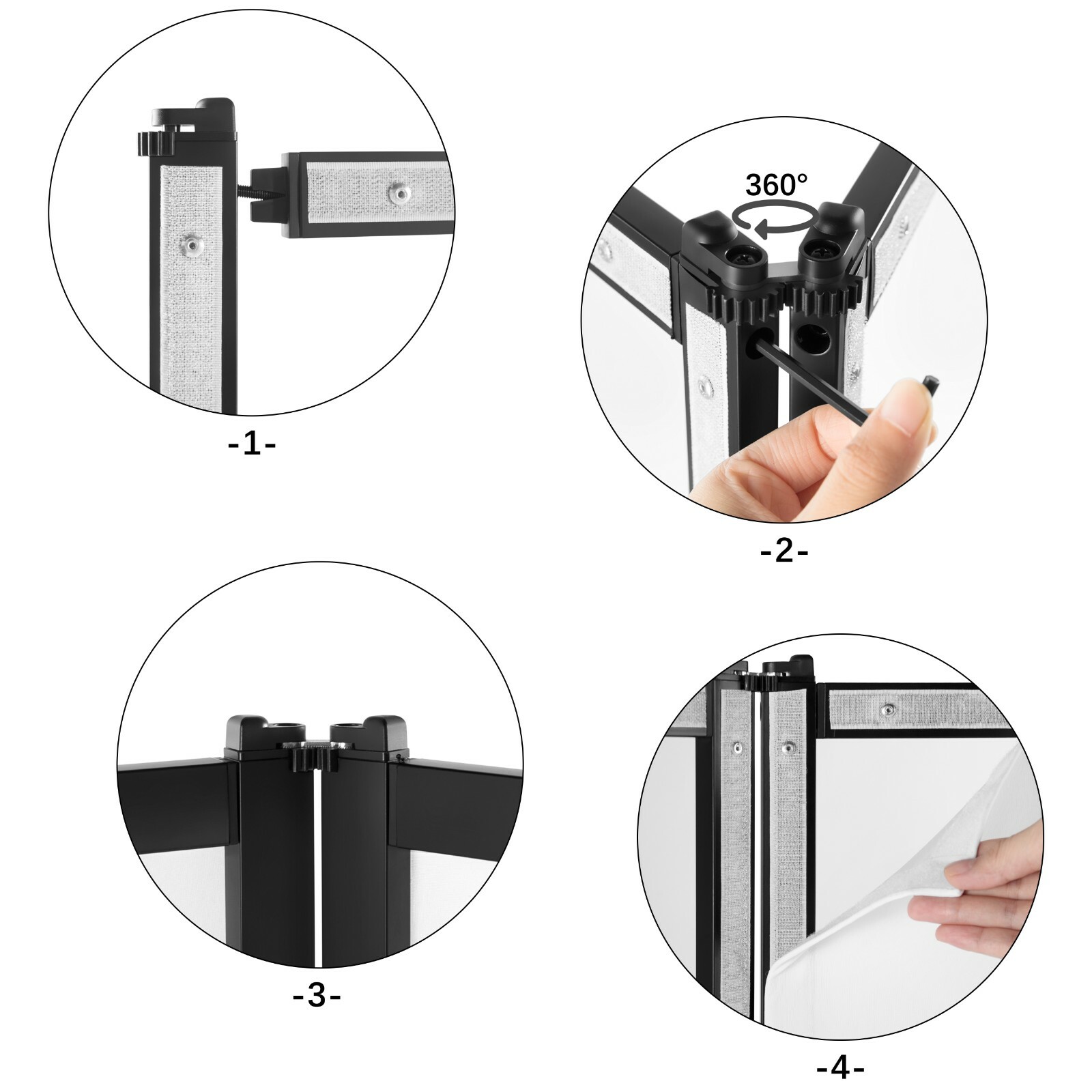 PRORECK DJ Foldable Facade Portable Event Booth Panels with Carry Bag
