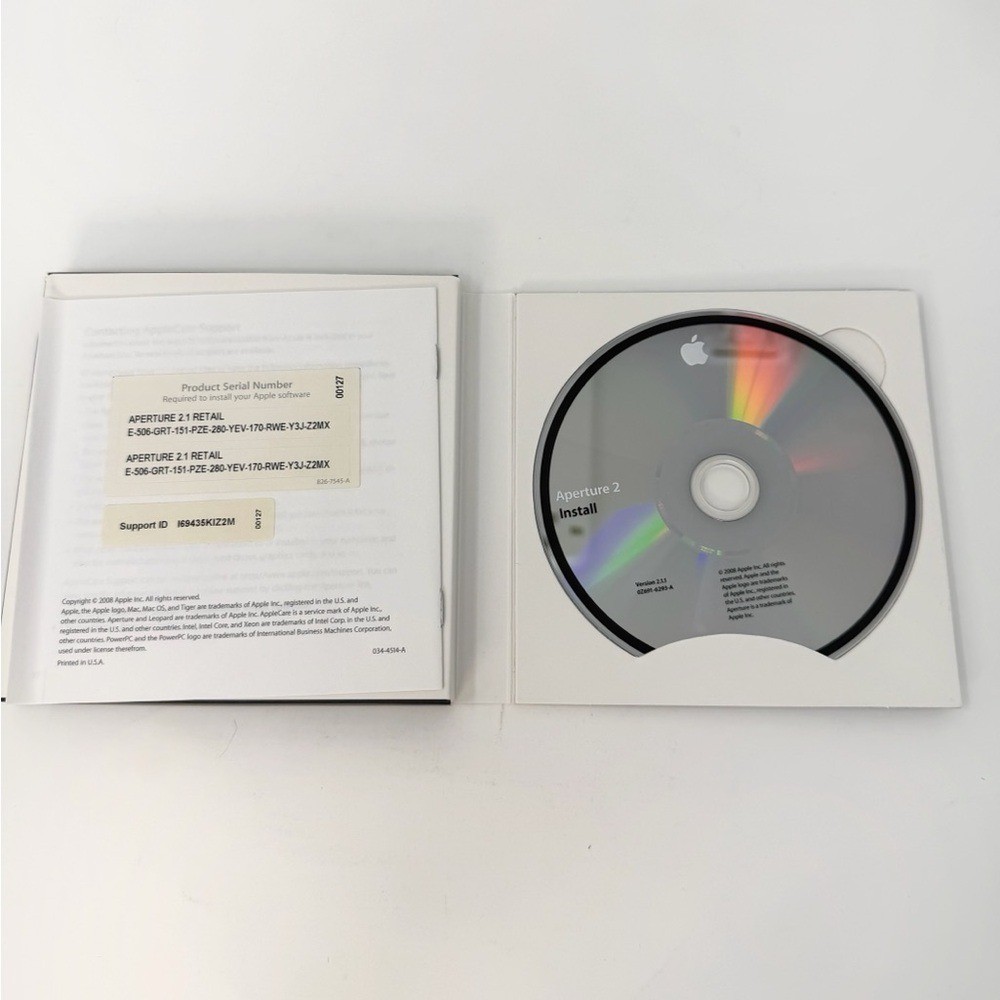 Apple Aperture 2 Mac Photo Editing Software Disc Manuals Preowned UNTESTED