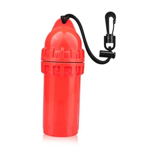 Waterproof Diving Dry Box, O-Ring Sealed Scuba Dry Capsule with Clip & Red