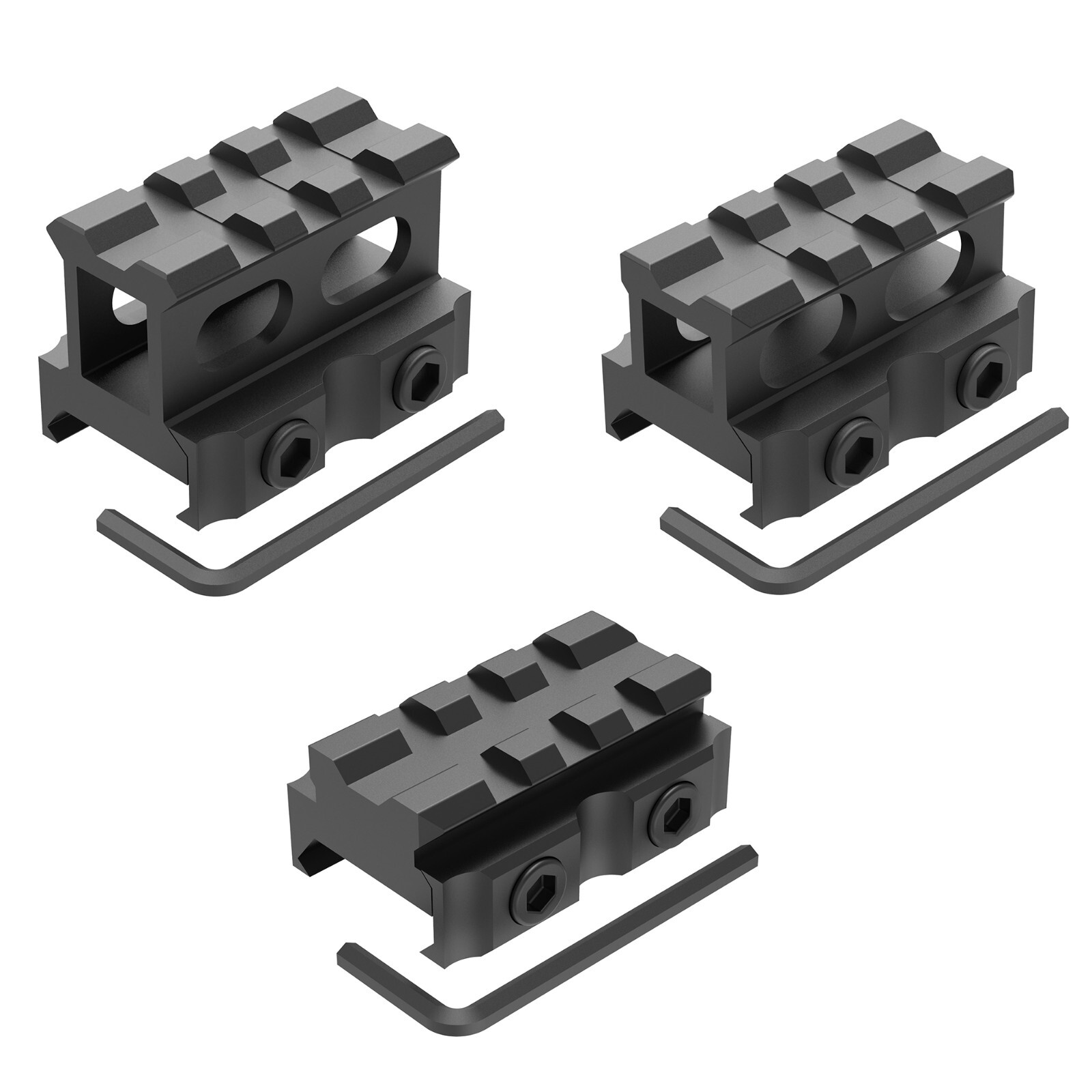 3 Slots Riser Mount for Red Dot- Low/ Medium/ High profile Weaver Picatinny Rail