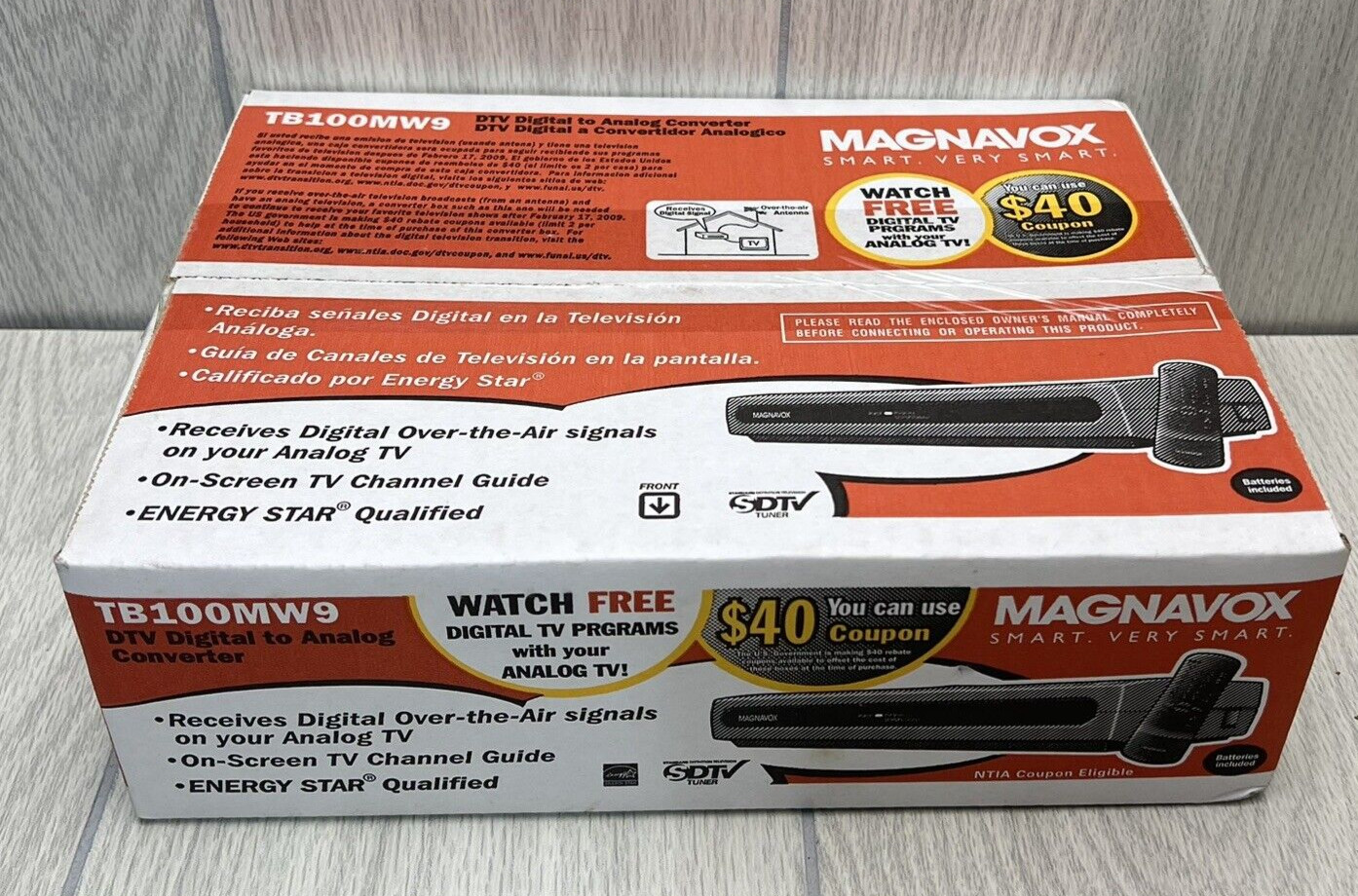 Magnavox TB100MW9 DTV Digital To Analog TV SDTV Converter Box NEW FACTORY SEALED