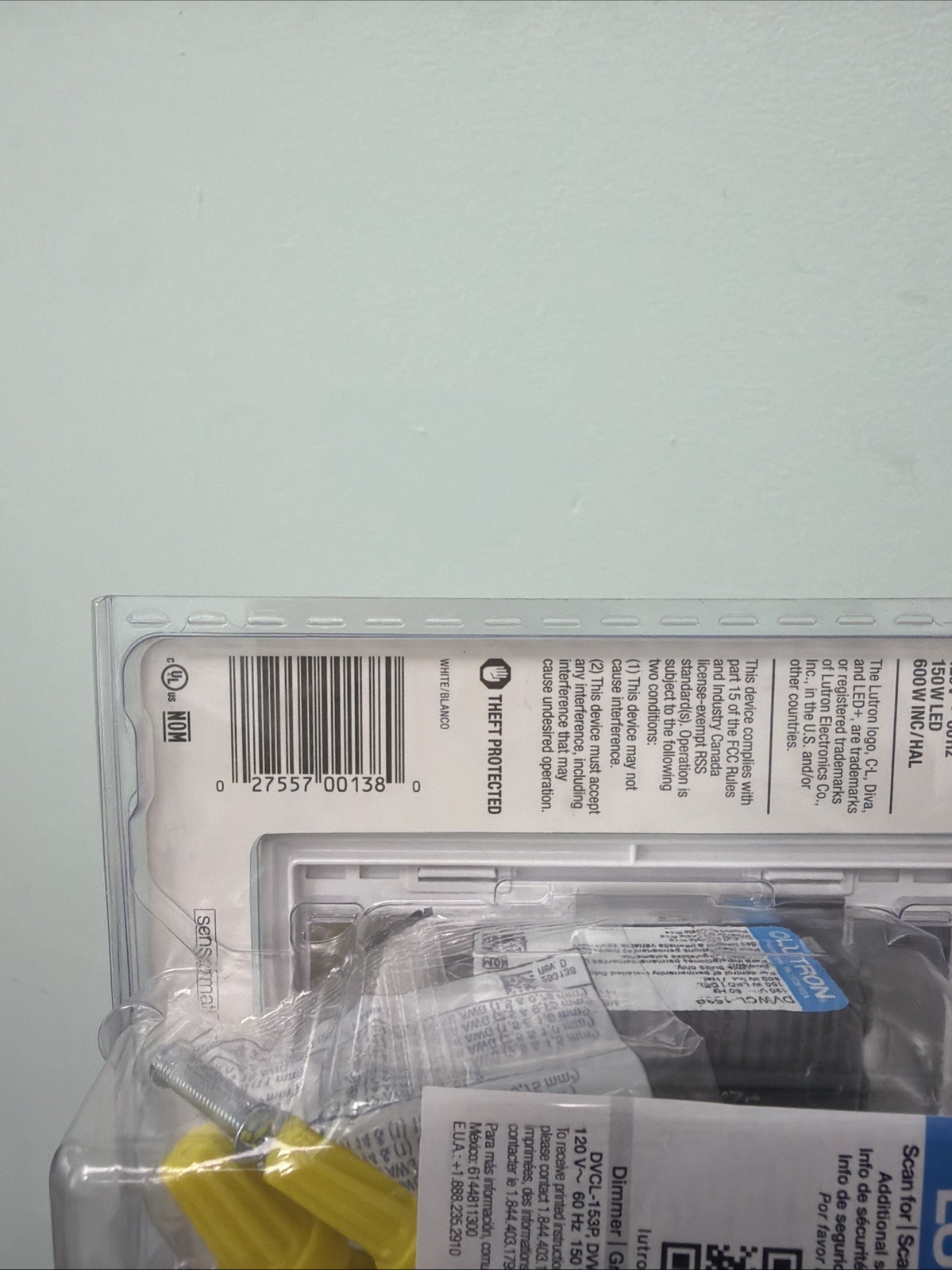 Lutron DVWCL-153PH-WH Diva Single-Pole 3-Way Dimmer, White