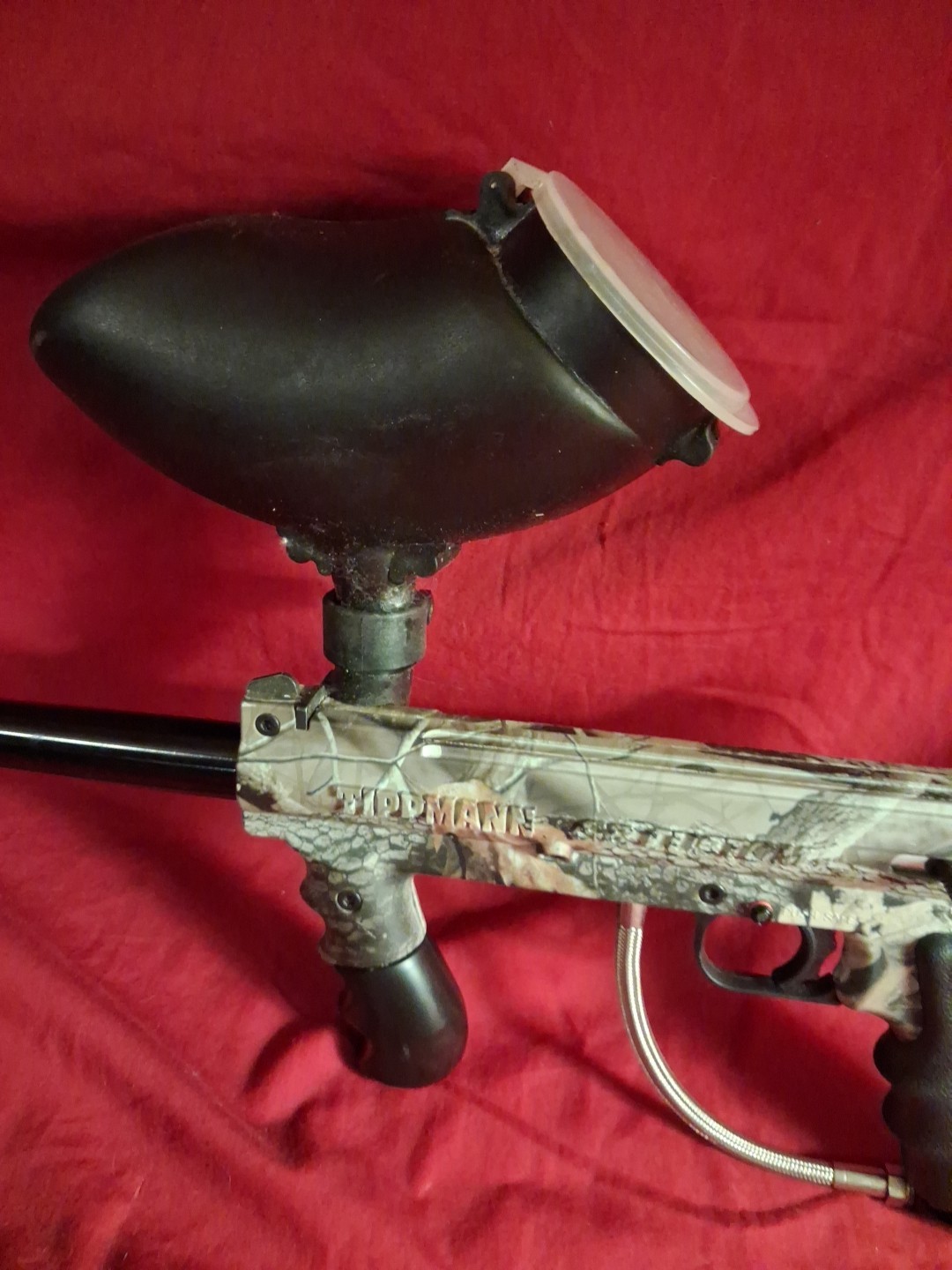 Tippmann 98 Custom Camouflage Paintball Gun with Hopper