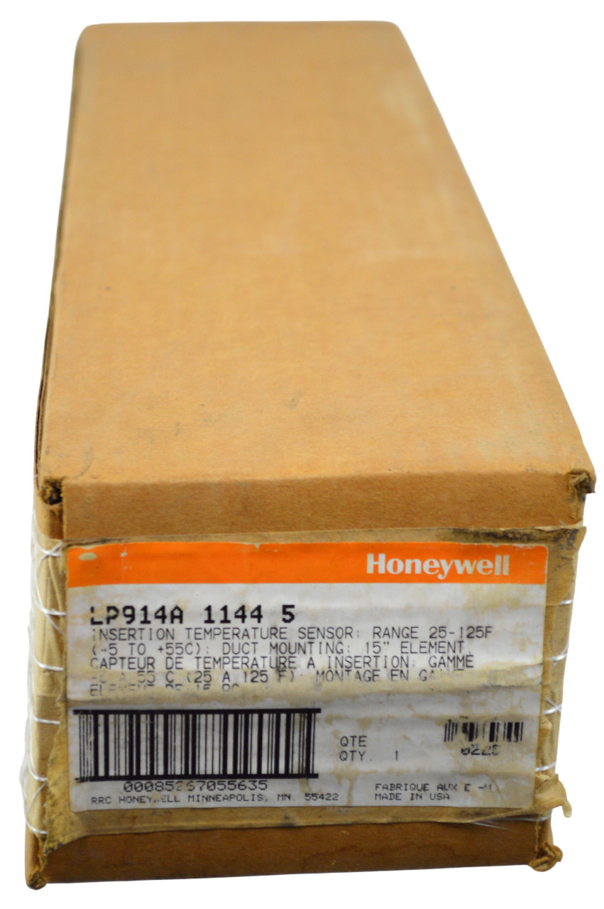 Honeywell LP914A 1144 5 Insertion Temperature Sensor 25-125F USA 15" Element