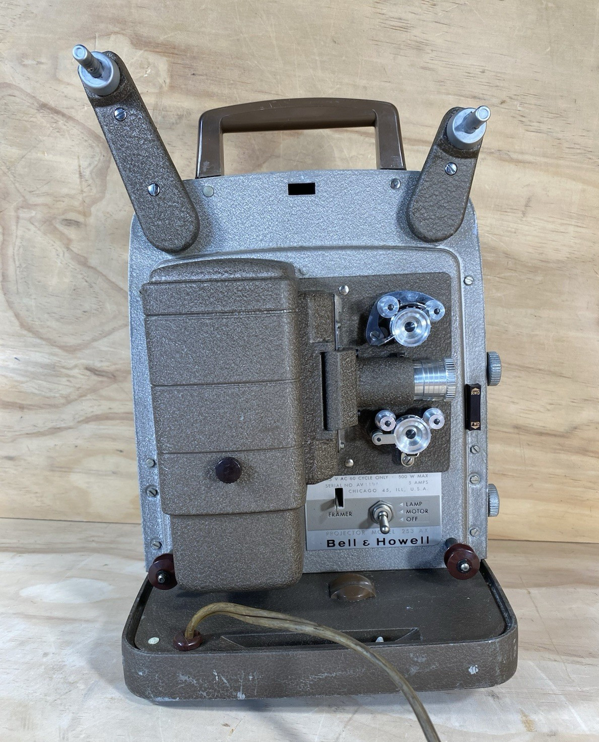 Vintage 1950s-Bell & Howell-Model-253AX  8mm-Film-Portable-Movie-Projector