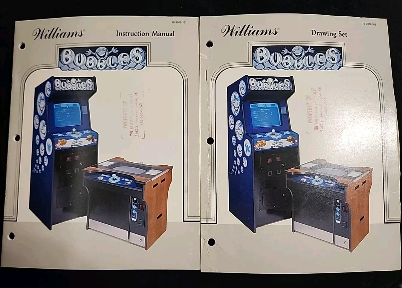 Bubbles Arcade Game Instruction Manual & Drawing Set Repair Schematics 1983